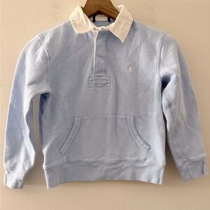 Polo Ralph Lauren rugby fleece pullover sweatshirt boys XS baby blue